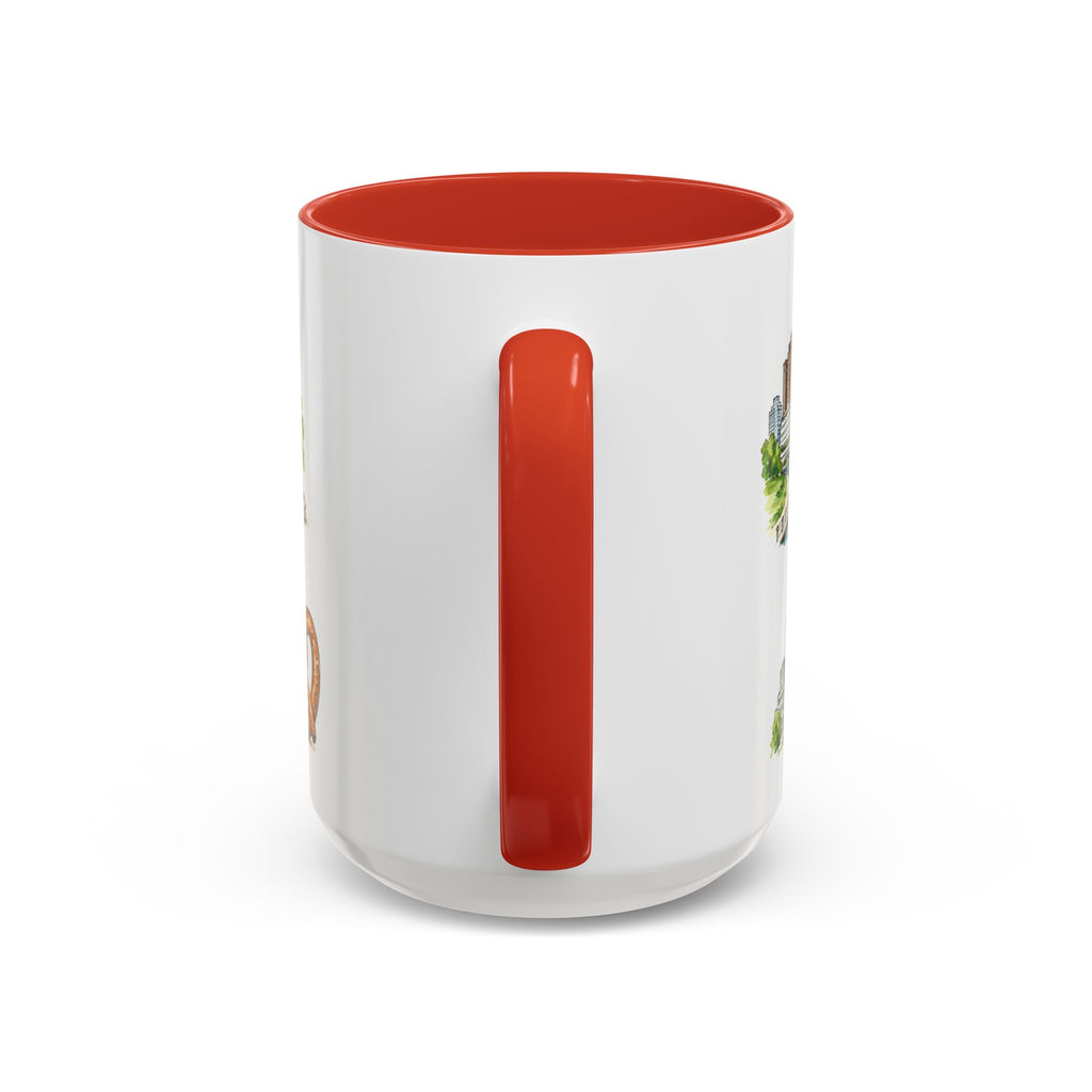 Columbus Illustrated Travel Mug | City Souvenir Accent Coffee Mug | 11oz 15oz Ceramic Cup
