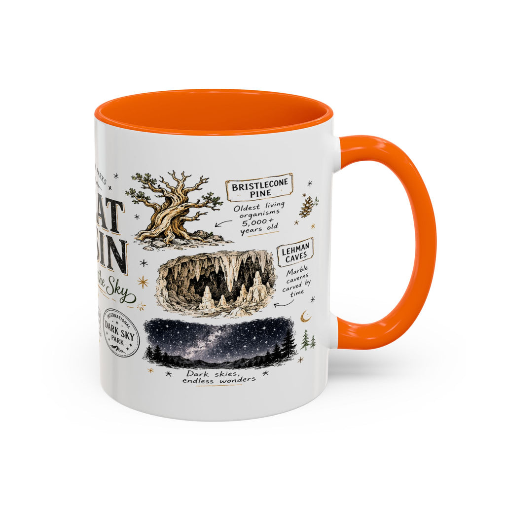 Great Basin National Park Coffee Mug | Nevada Desert Stargazing Hiking Gift | Accent Color Ceramic 11oz 15oz