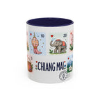 Chiang Mai Coffee Mug | Postage Stamp Collage Mug | Travel Souvenir Accent Cup 11oz 15oz