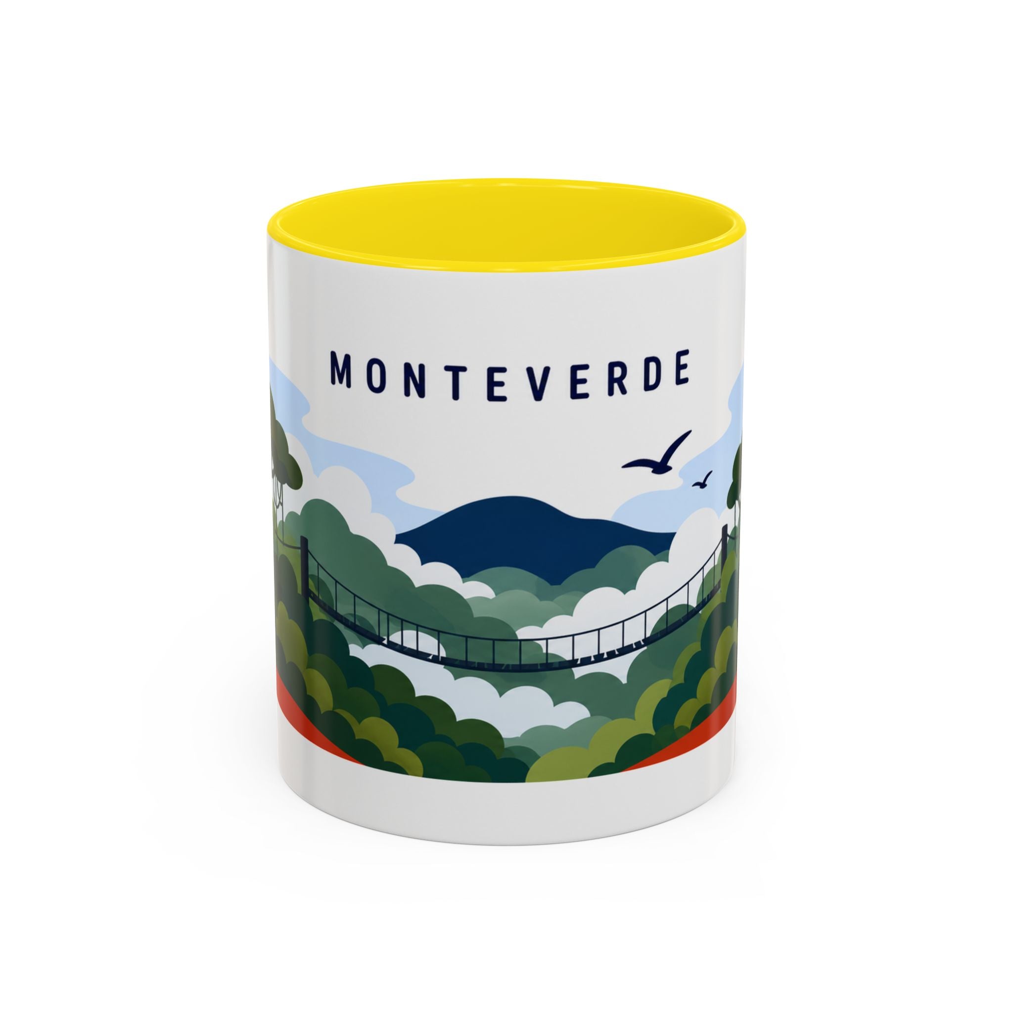 Monteverde Coffee Mug | Travel Destination Souvenir Gift | Accent Color Ceramic 11oz 15oz