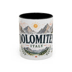 Dolomites Coffee Mug | Travel Destination Souvenir Gift | Accent Color Ceramic 11oz 15oz