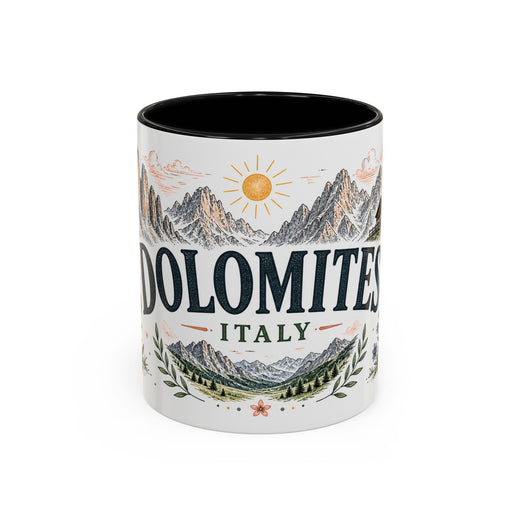 Dolomites Coffee Mug | Travel Destination Souvenir Gift | Accent Color Ceramic 11oz 15oz