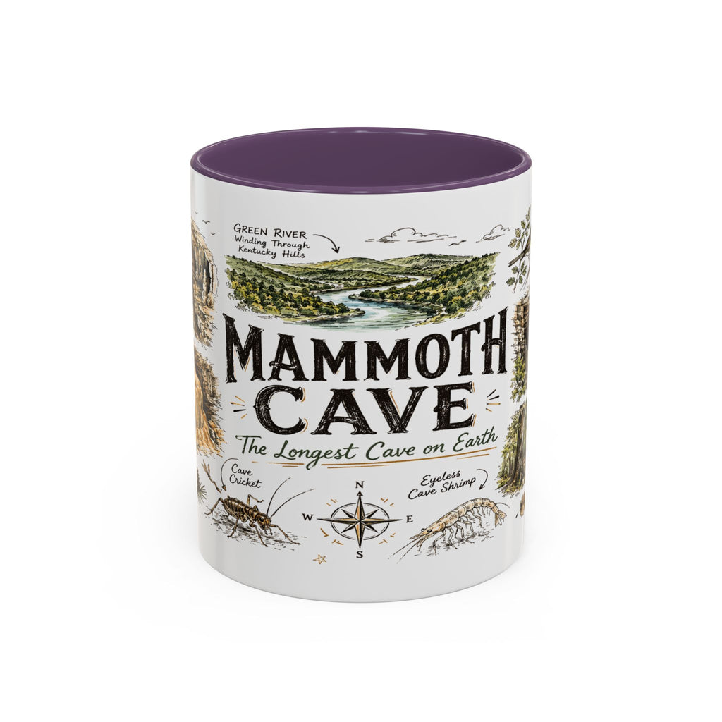 Mammoth Cave National Park Coffee Mug | Kentucky Cave Exploration Hiking Gift | Accent Color Ceramic 11oz 15oz