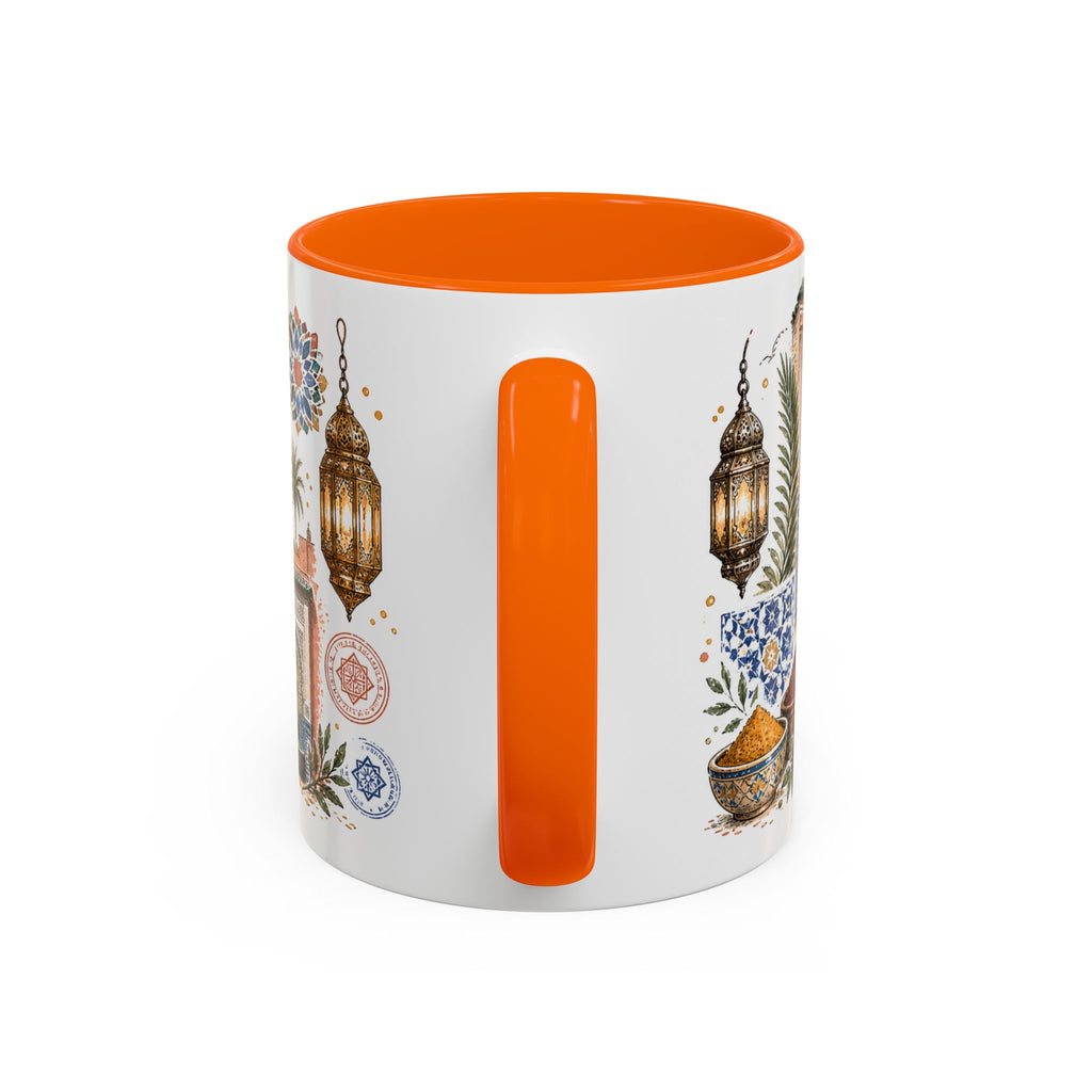 Marrakech Medina Coffee Mug | Travel Destination Souvenir Gift | Accent Color Ceramic 11oz 15oz
