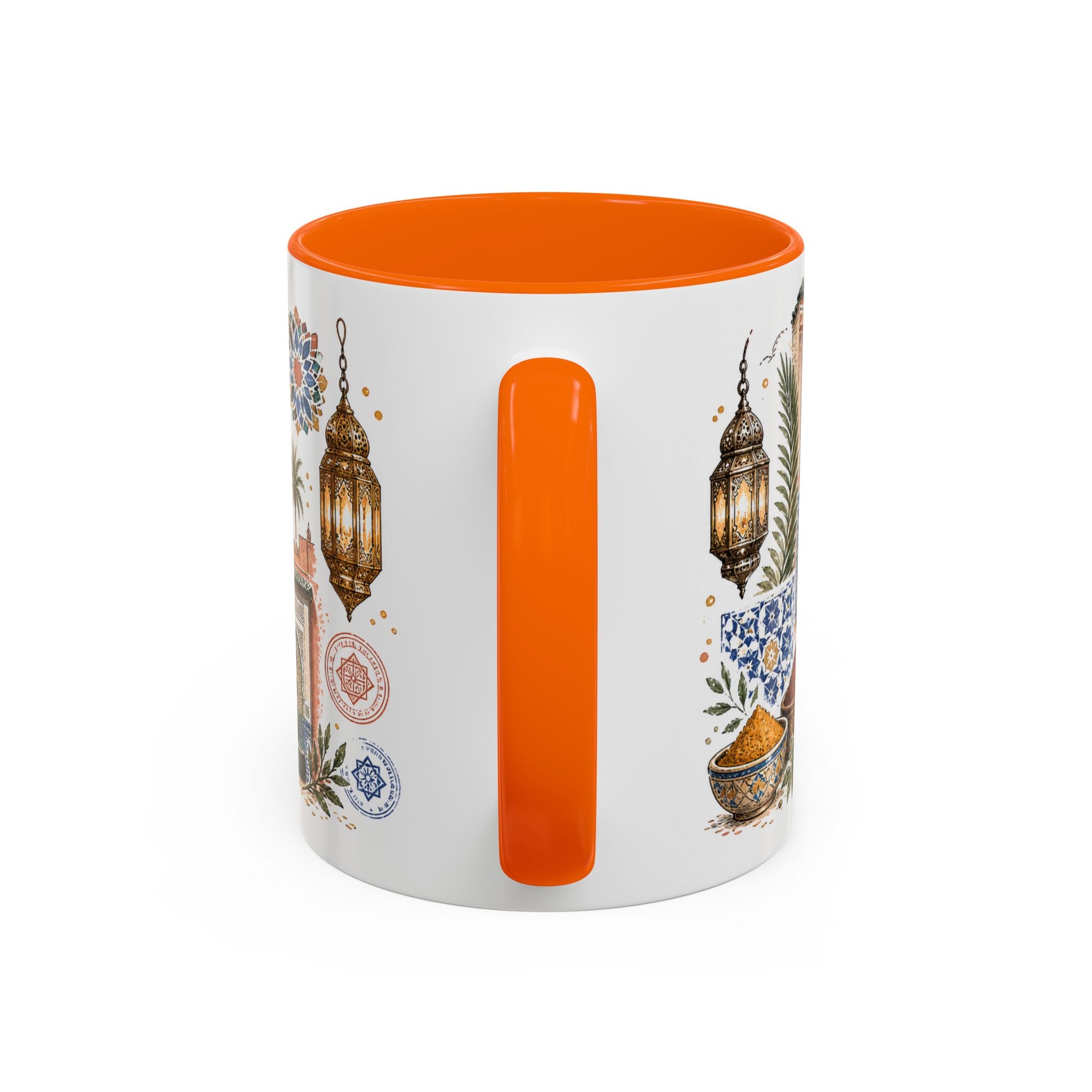 Marrakech Medina Coffee Mug | Travel Destination Souvenir Gift | Accent Color Ceramic 11oz 15oz