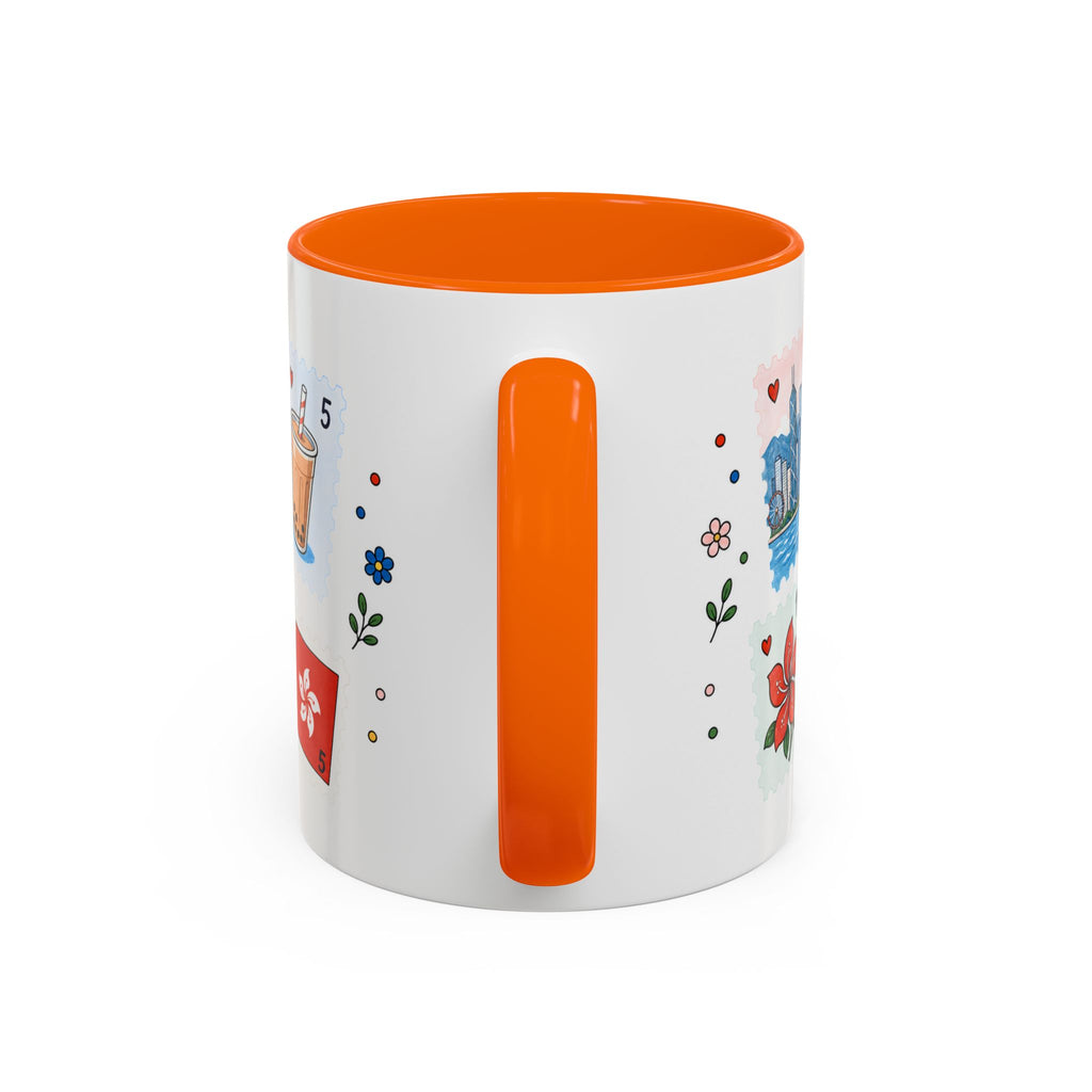 Hong Kong Coffee Mug | Postage Stamp Collage Mug | Travel Souvenir Accent Cup 11oz 15oz