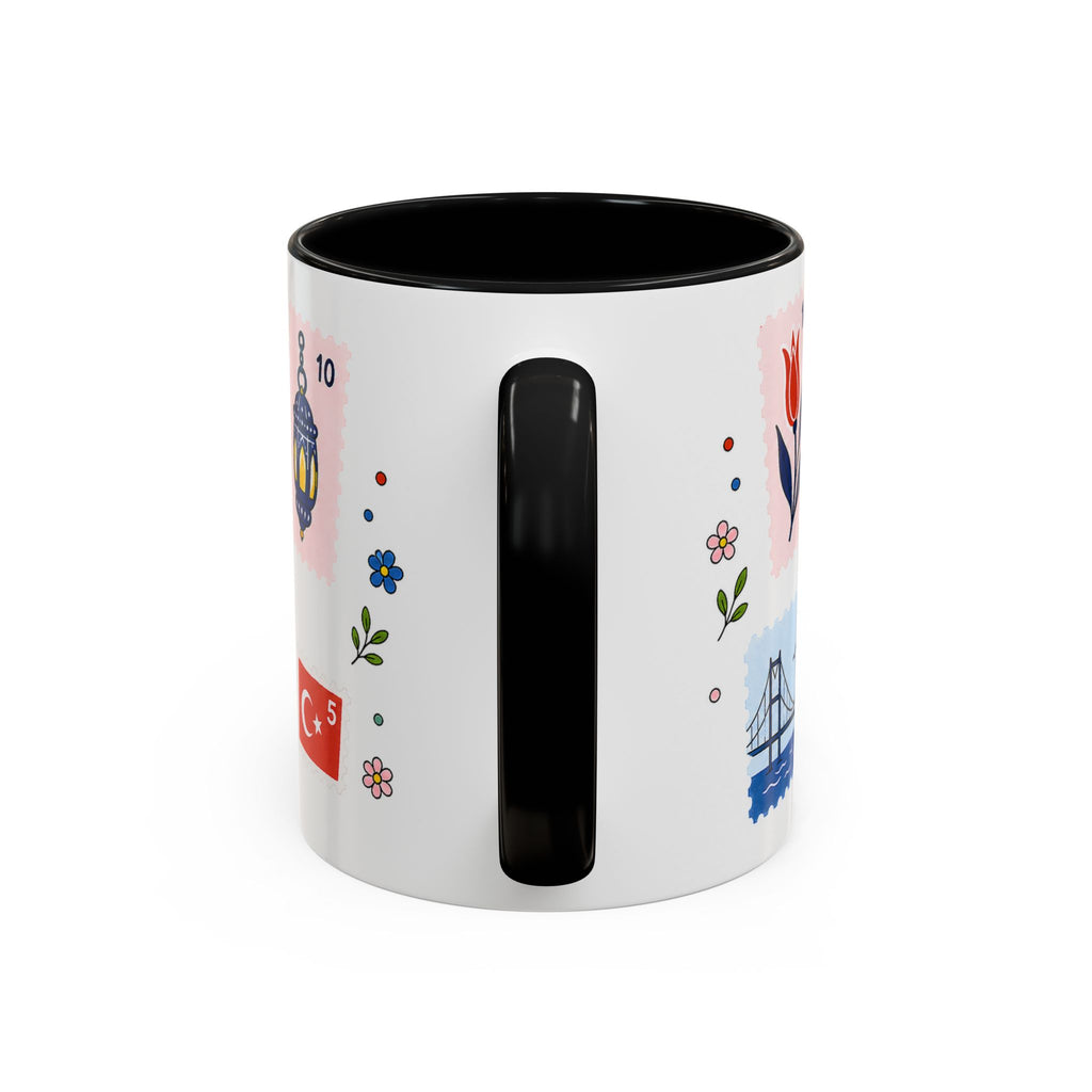 Istanbul Coffee Mug | Postage Stamp Collage Mug | Travel Souvenir Accent Cup 11oz 15oz