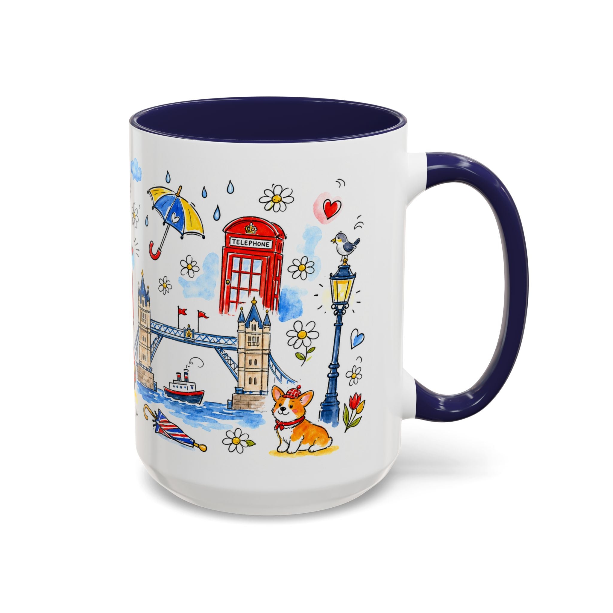 London Travel Mug | European City Souvenir Accent Coffee Mug | 11oz 15oz Ceramic Cup