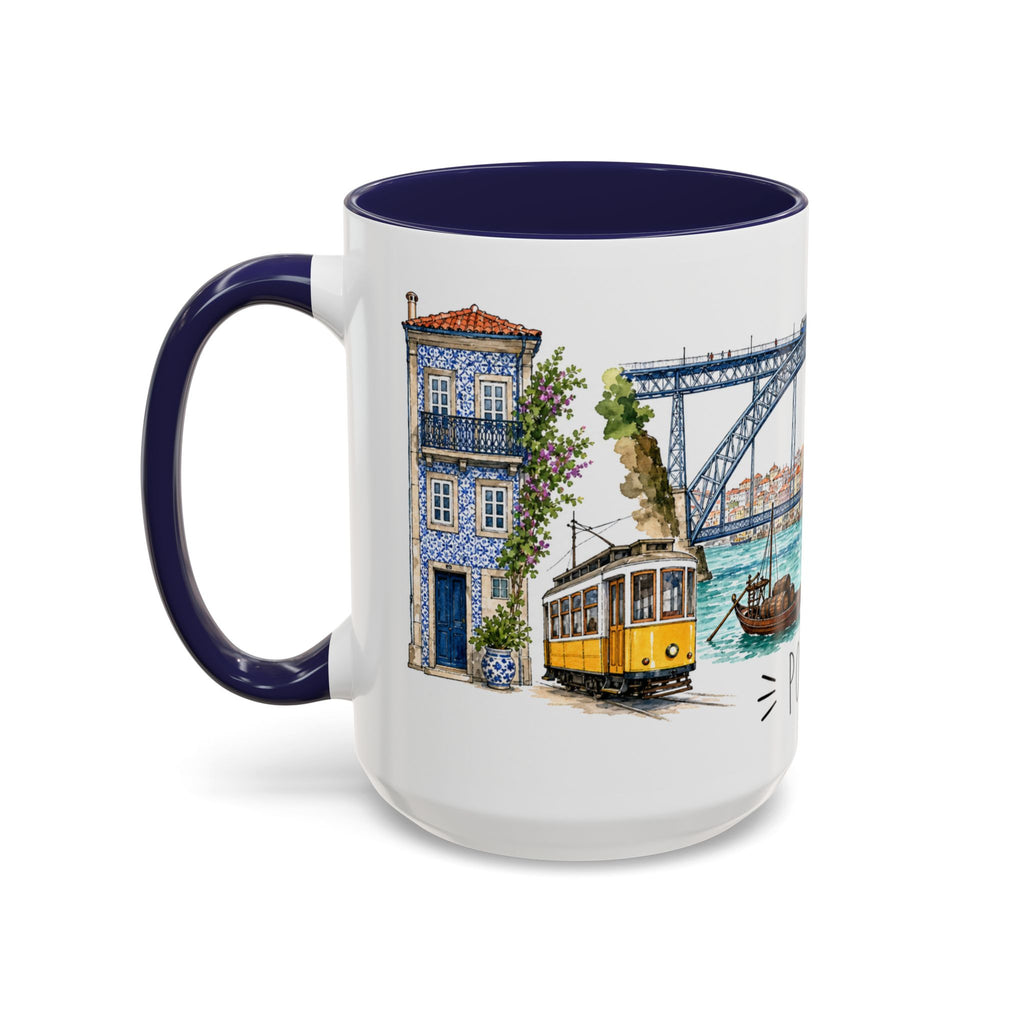 Porto Illustrated Travel Mug | City Souvenir Accent Coffee Mug | 11oz 15oz Ceramic Cup