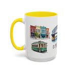 Memphis Illustrated Travel Mug | City Souvenir Accent Coffee Mug | 11oz 15oz Ceramic Cup