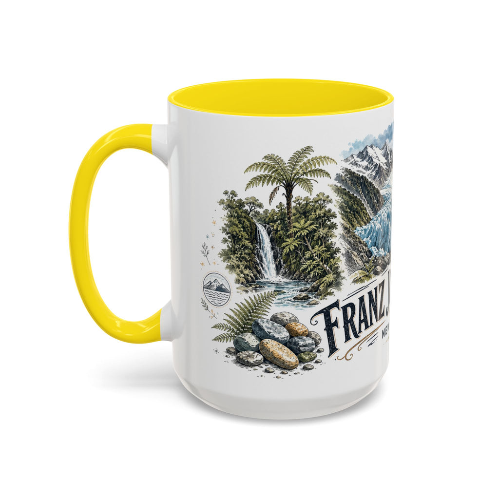 Franz Josef Glacier Mug, New Zealand Travel Souvenir, Bucket List Gift, Accent Ceramic Coffee Mug 11oz 15oz