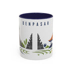 Denpasar Coffee Mug | Indonesia Travel Souvenir | Porcelain Decal City Gift | 11oz 15oz Accent Mug