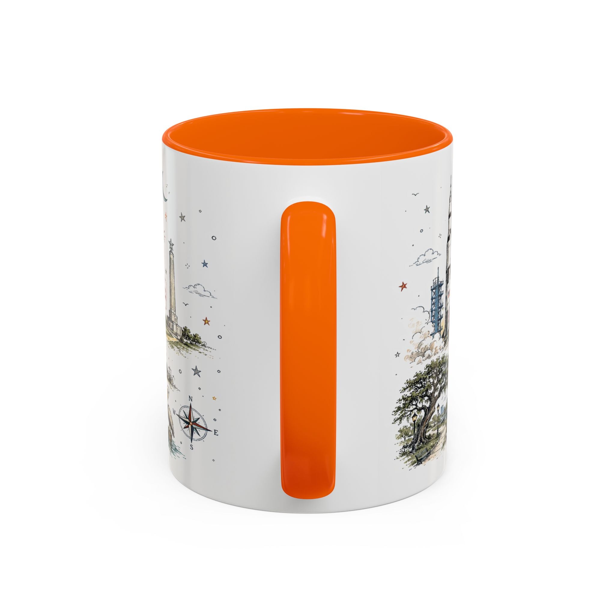 Houston Coffee Mug | Texas Souvenir City Gift | Accent Color Ceramic 11oz 15oz