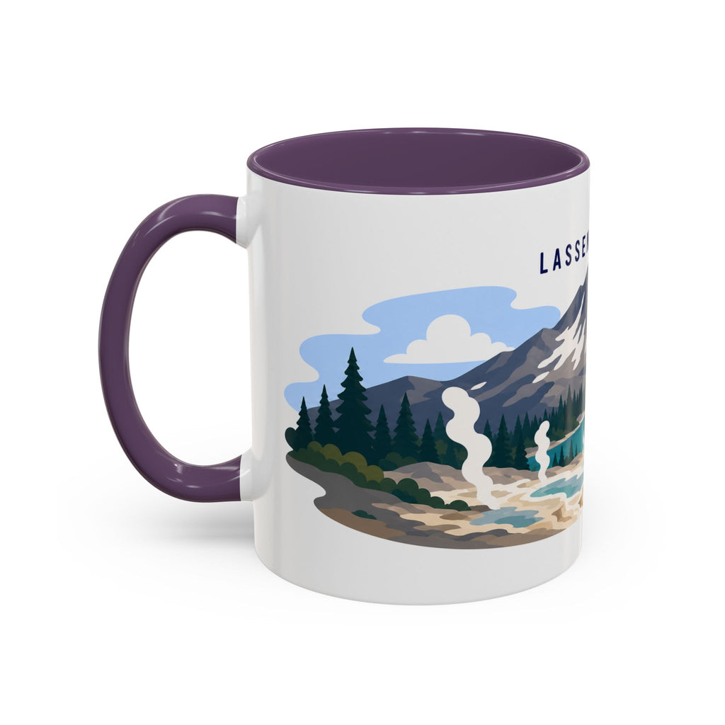 Lassen Volcanic National Park Coffee Mug | Solid Color Block Park Souvenir | 11oz 15oz Accent Mug