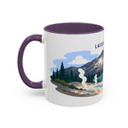 Lassen Volcanic National Park Coffee Mug | Solid Color Block Park Souvenir | 11oz 15oz Accent Mug