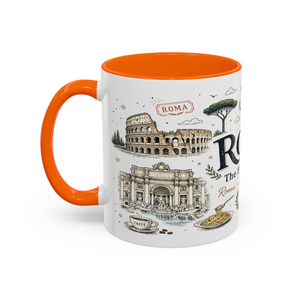 Rome Coffee Mug | Italy Souvenir Travel Gift | Accent Color Ceramic 11oz 15oz