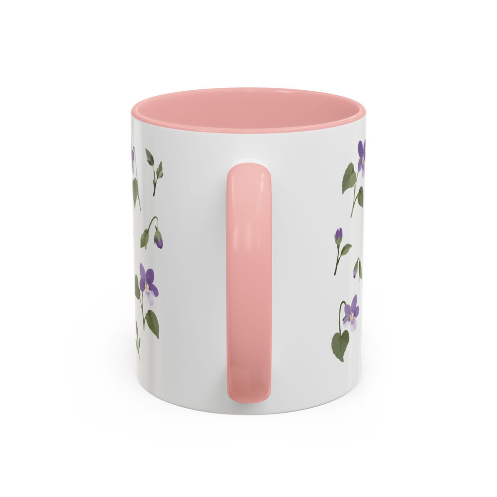 Wisconsin Wood Violet Mug, State Flower Floral Coffee Cup, 11oz Botanical Gift