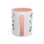 Wisconsin Wood Violet Mug, State Flower Floral Coffee Cup, 11oz Botanical Gift
