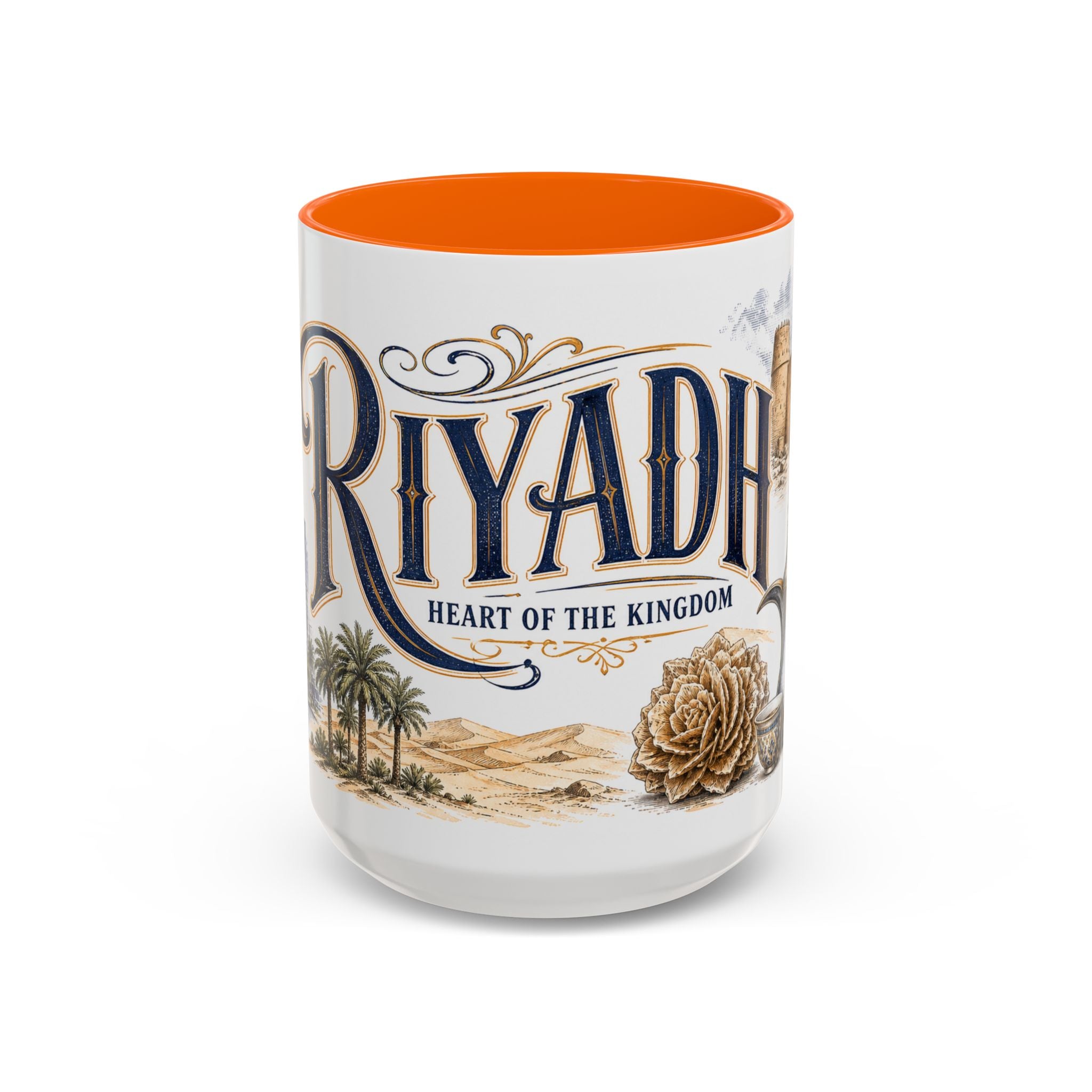 Riyadh Coffee Mug | Saudi Arabia Travel Souvenir | Vintage Illustrated City Gift | 11 oz 15 oz Accent Mug