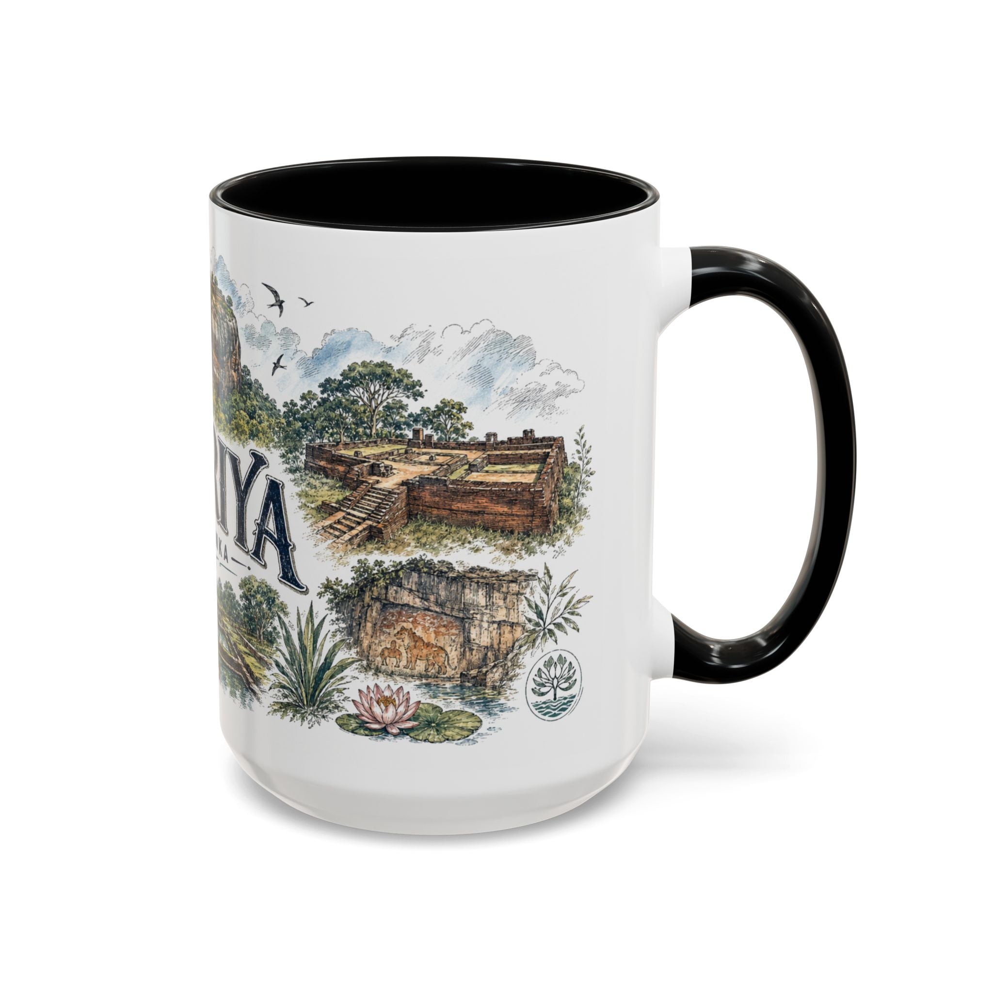 Sigiriya Mug, Sri Lanka Travel Souvenir, Bucket List Gift, Accent Ceramic Coffee Mug 11oz 15oz
