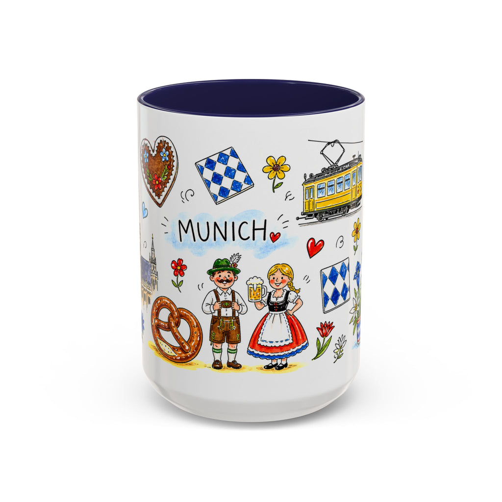 Munich Travel Mug | European City Souvenir Accent Coffee Mug | 11oz 15oz Ceramic Cup