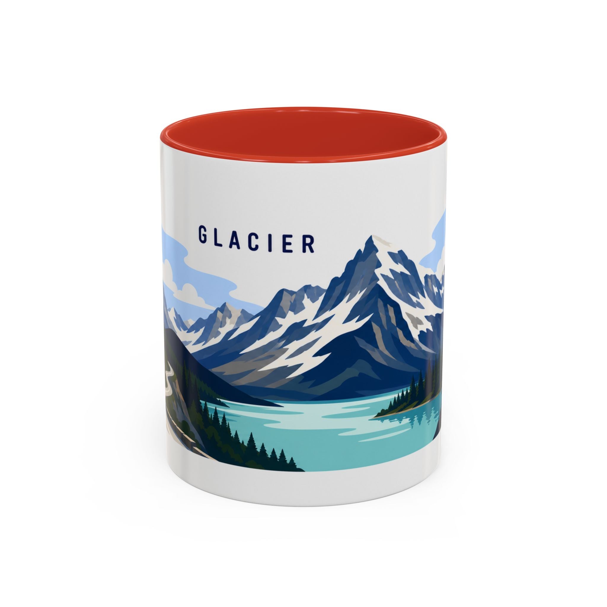 Glacier National Park Coffee Mug | Solid Color Block Park Souvenir | 11oz 15oz Accent Mug