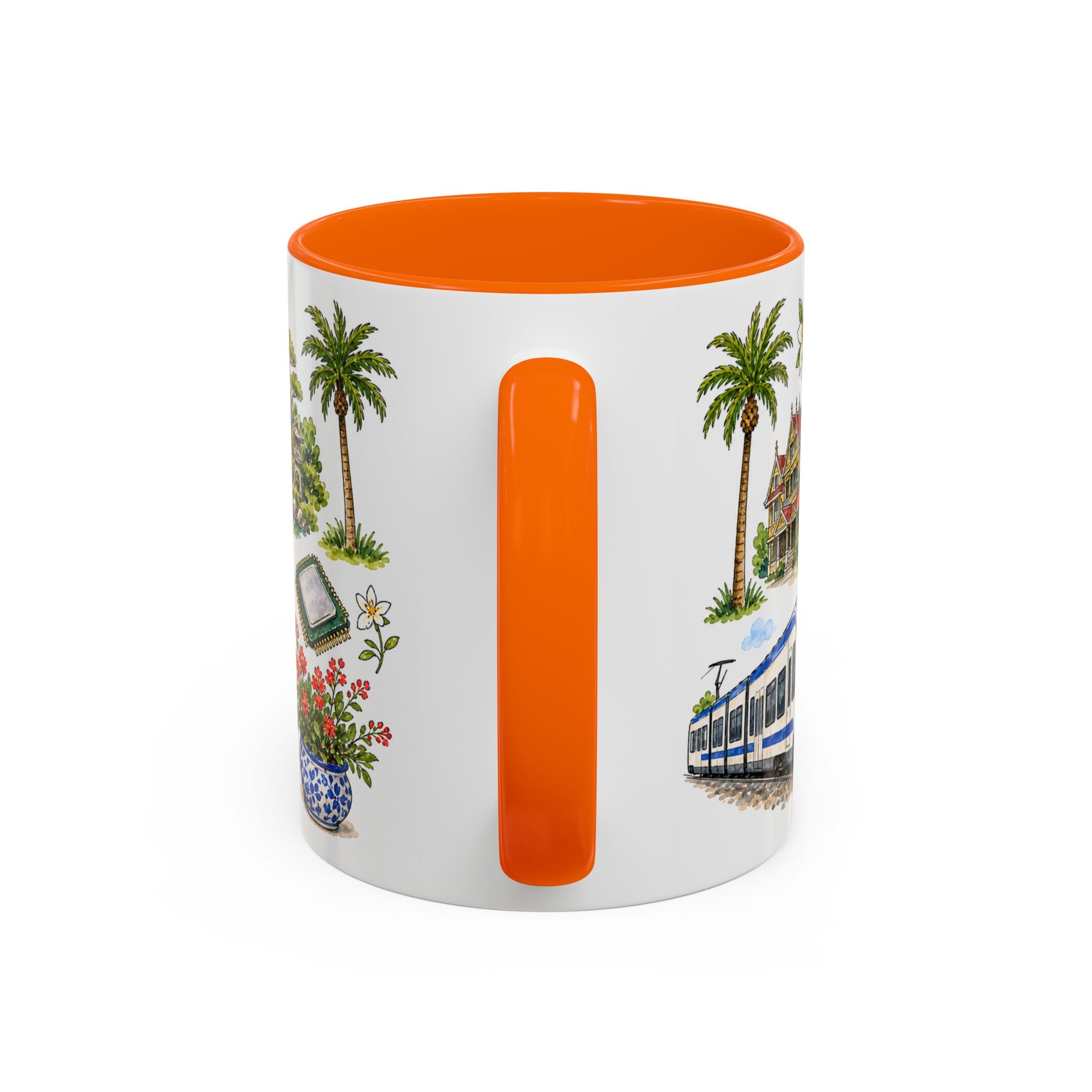 San Jose Illustrated Travel Mug | City Souvenir Accent Coffee Mug | 11oz 15oz Ceramic Cup