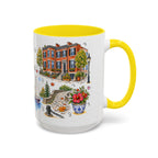 Boston Illustrated Travel Mug | City Souvenir Accent Coffee Mug | 11oz 15oz Ceramic Cup