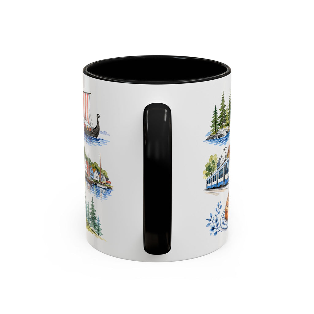 Oslo Illustrated Travel Mug | City Souvenir Accent Coffee Mug | 11oz 15oz Ceramic Cup
