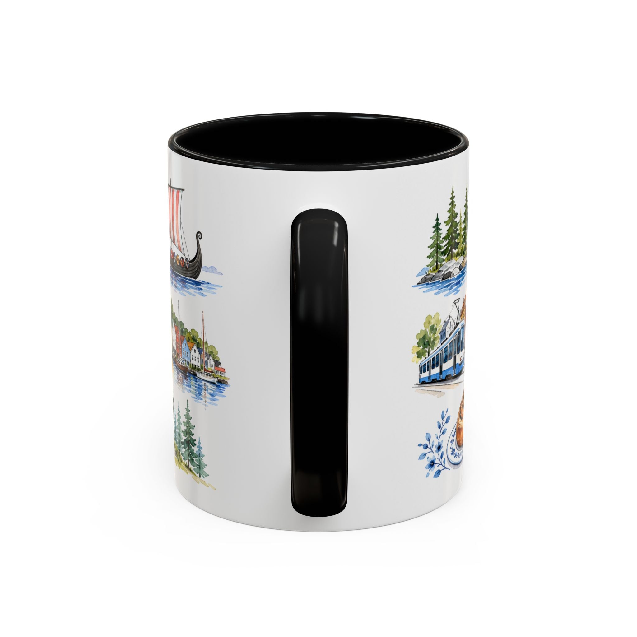 Oslo Illustrated Travel Mug | City Souvenir Accent Coffee Mug | 11oz 15oz Ceramic Cup