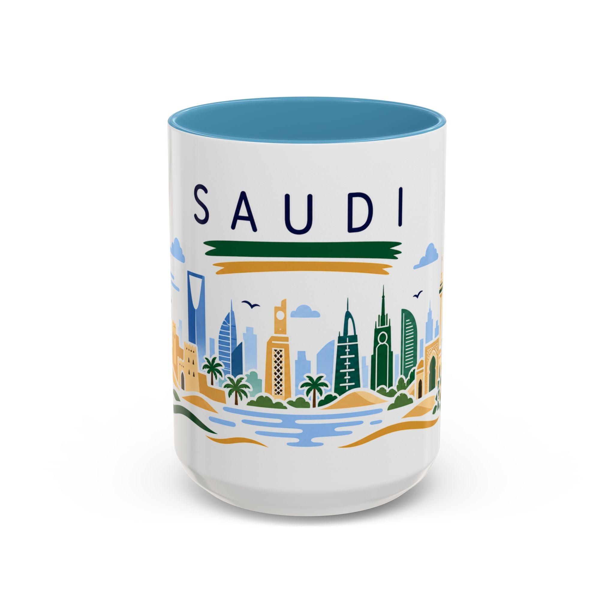 Saudi Arabia Coffee Mug | Travel Souvenir Accent Mug | Country Gift Ceramic Cup 11oz 15oz