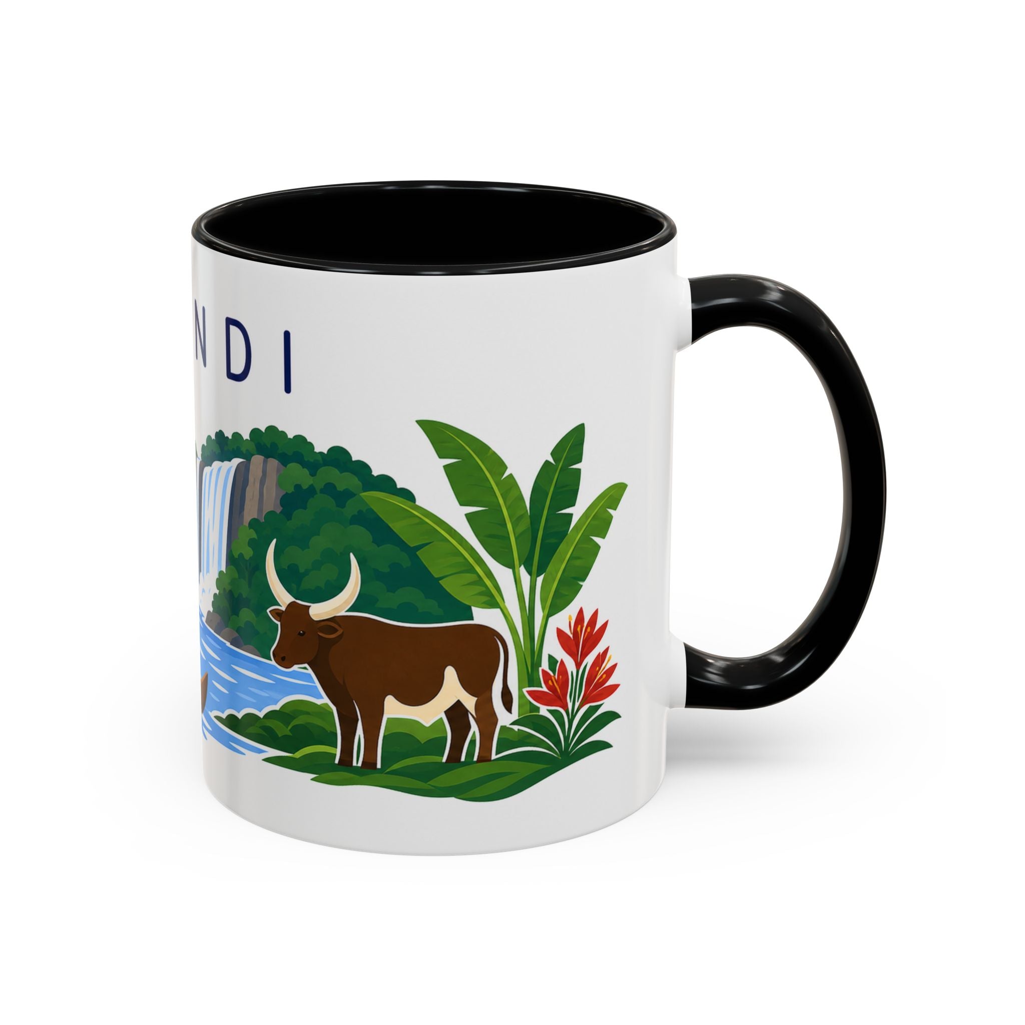 Burundi Coffee Mug | Travel Souvenir Accent Mug | Country Gift Ceramic Cup 11oz 15oz