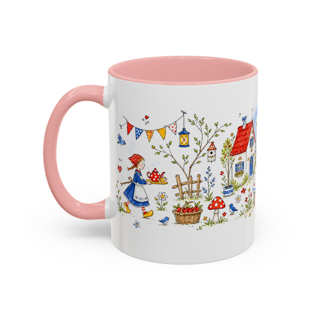 Storybook Cottage Breakfast Mug | Hand Painted Fairy Tale Accent Coffee Mug
