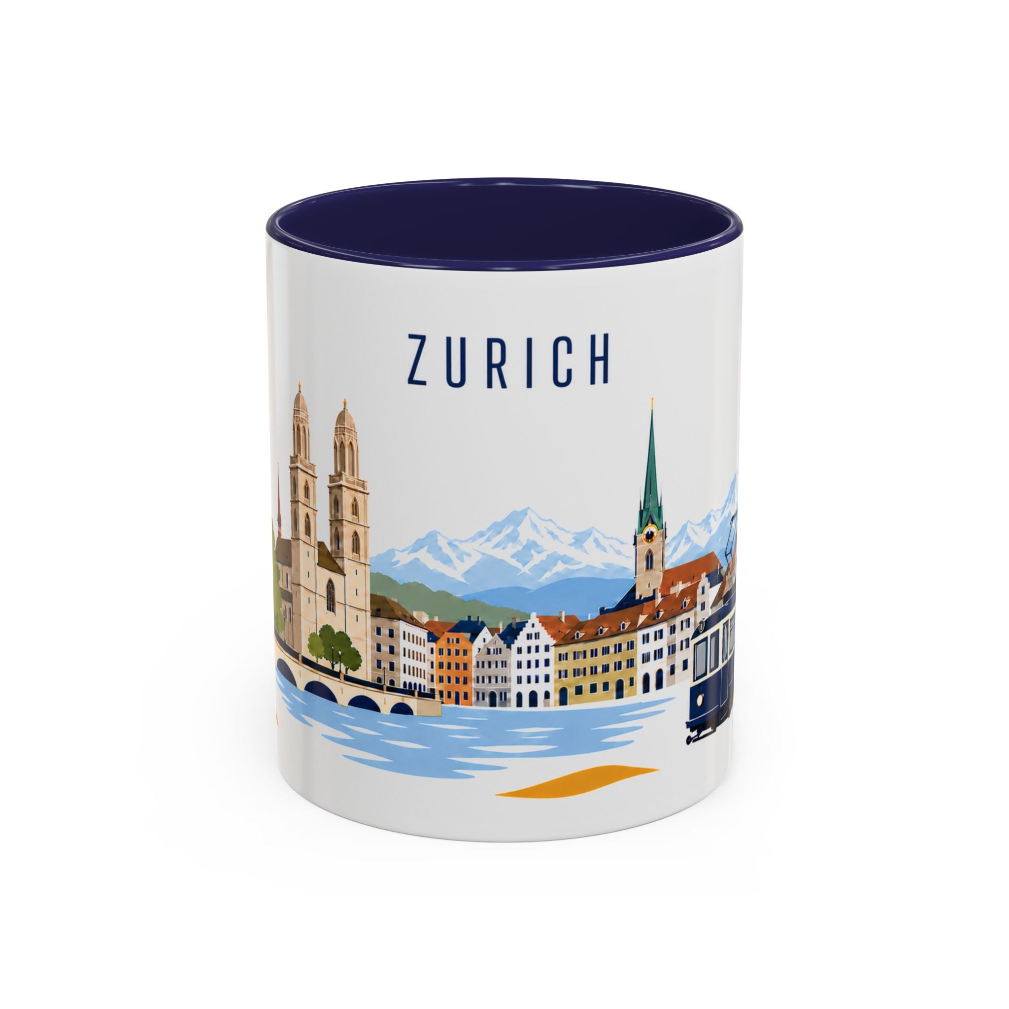 Zurich Coffee Mug | Switzerland Travel Souvenir | Porcelain Decal City Gift | 11oz 15oz Accent Mug