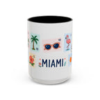 Miami Coffee Mug | Postage Stamp Collage Mug | Travel Souvenir Accent Cup 11oz 15oz