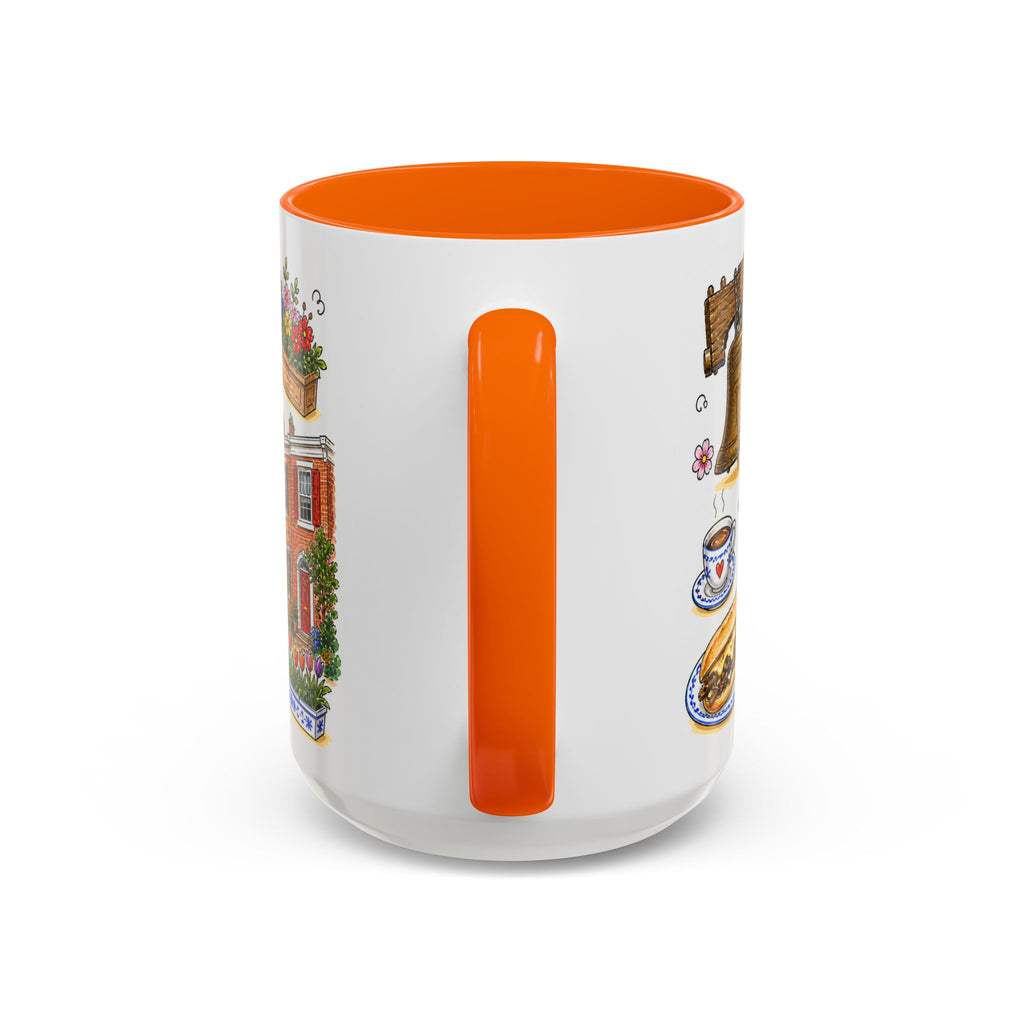 Philadelphia Illustrated Travel Mug | City Souvenir Accent Coffee Mug | 11oz 15oz Ceramic Cup