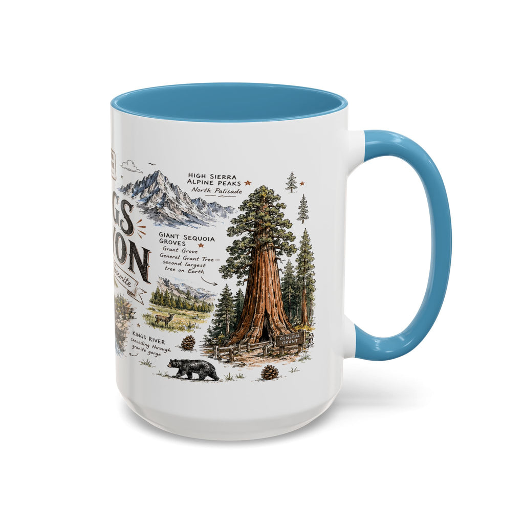 Kings Canyon National Park Coffee Mug | California Sierra Nevada Sequoia Gift | Accent Color Ceramic 11oz 15oz