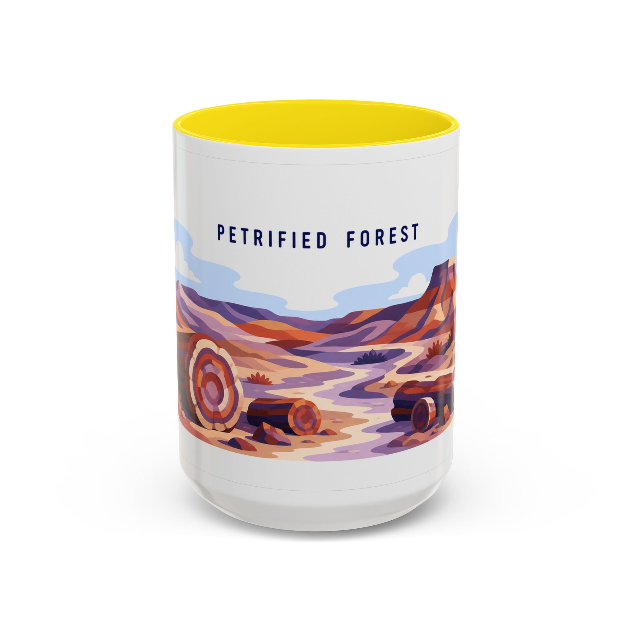 Petrified Forest National Park Coffee Mug | Solid Color Block Park Souvenir | 11oz 15oz Accent Mug