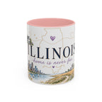 Illinois State Map Mug | Botanical Travel Sketch, Moving Away Gift (11oz 15oz)