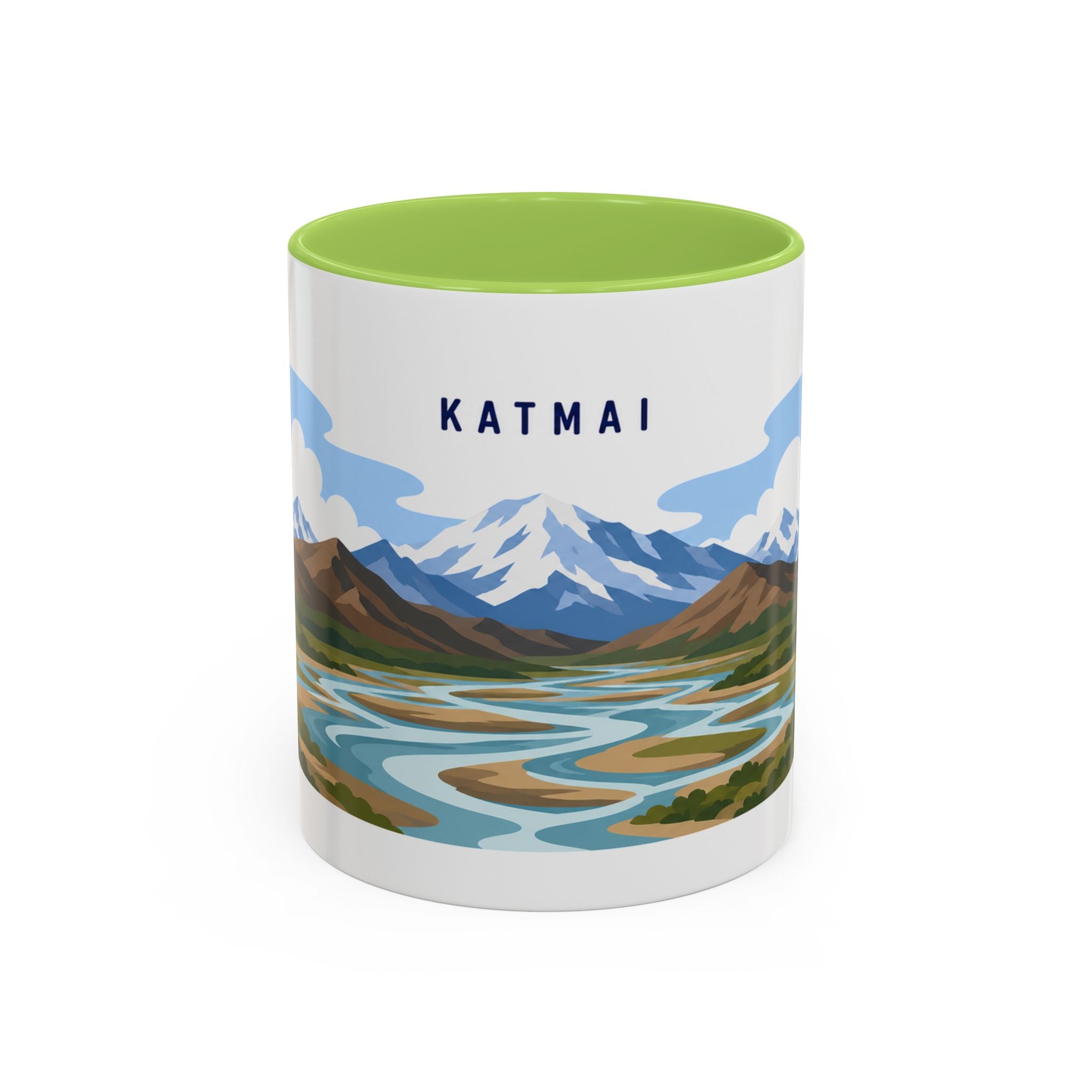 Katmai National Park Coffee Mug | Solid Color Block Park Souvenir | 11oz 15oz Accent Mug