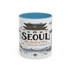 Seoul Coffee Mug | Korea Souvenir Travel Gift | Accent Color Ceramic 11oz 15oz