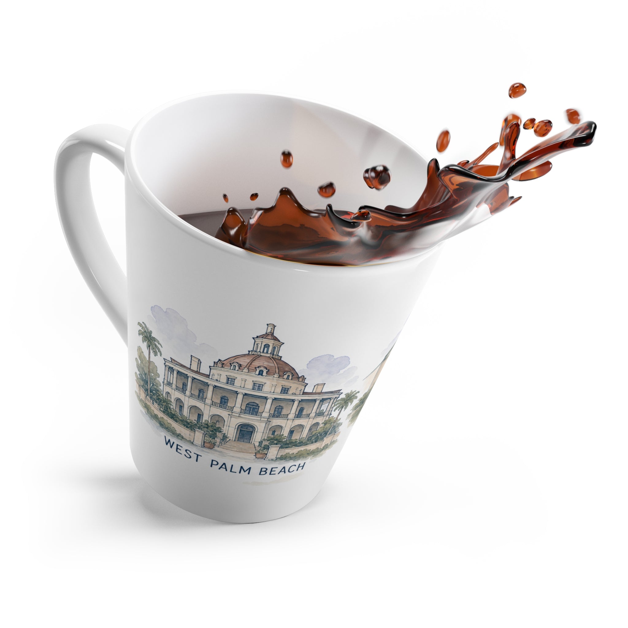 West Palm Beach Latte Mug | Watercolor City Travel Mug | 12 oz Ceramic Souvenir Gift