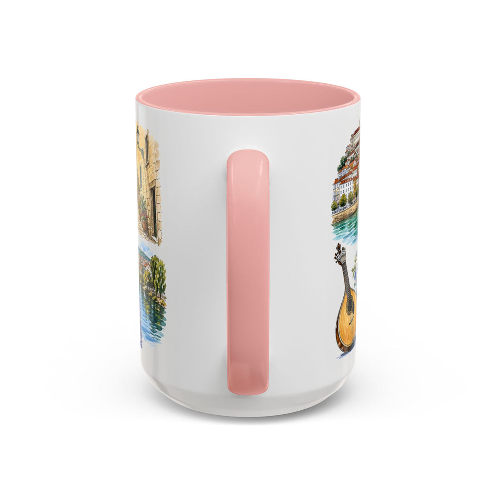 Coimbra Illustrated Travel Mug | City Souvenir Accent Coffee Mug | 11oz 15oz Ceramic Cup