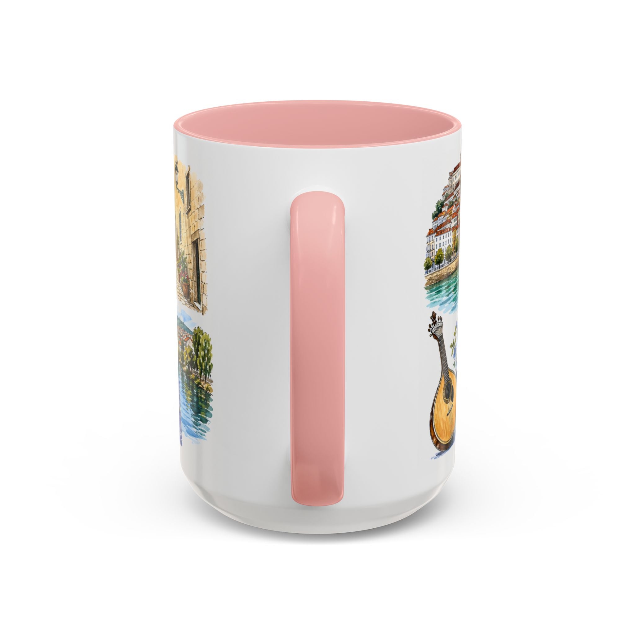 Coimbra Illustrated Travel Mug | City Souvenir Accent Coffee Mug | 11oz 15oz Ceramic Cup