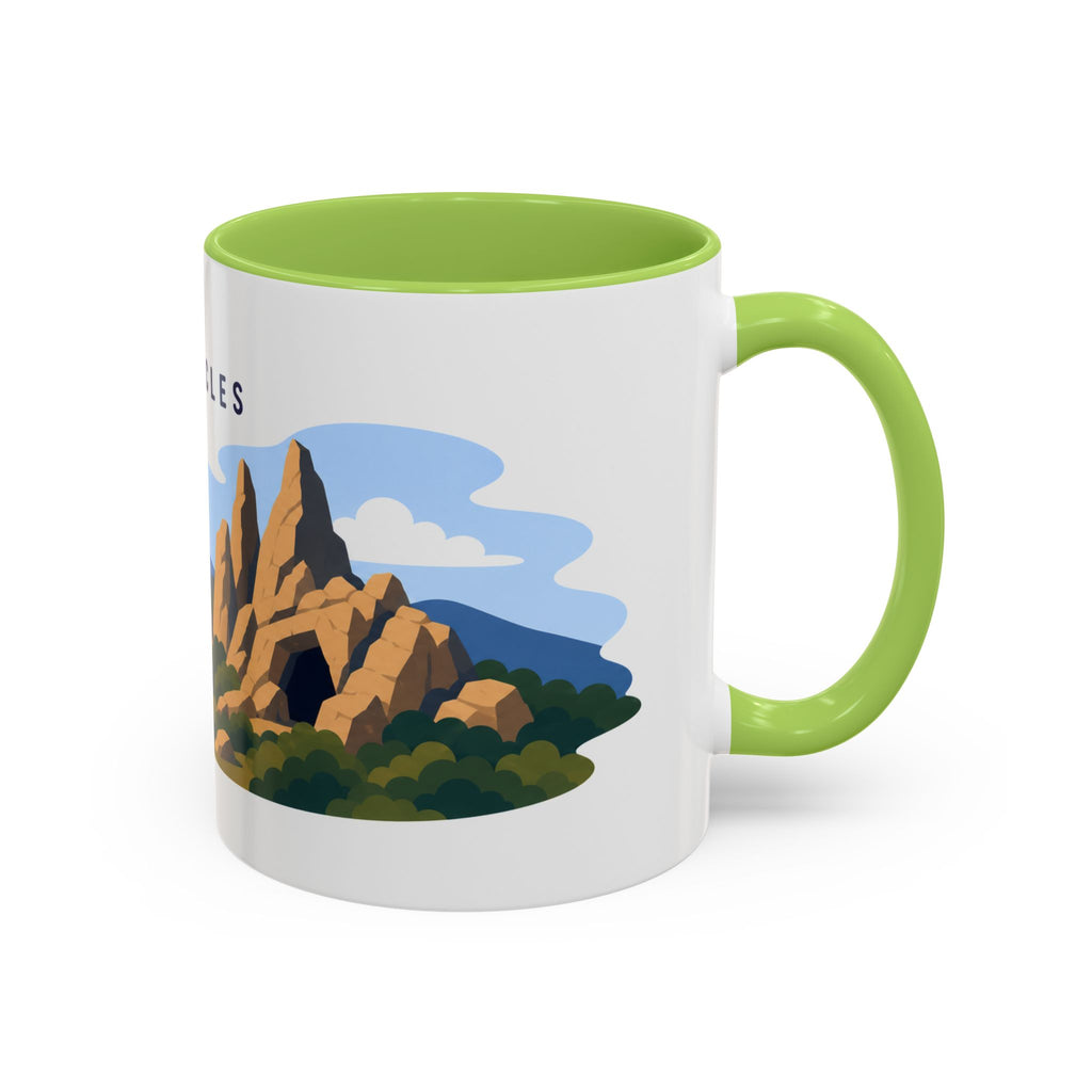 Pinnacles National Park Coffee Mug | Solid Color Block Park Souvenir | 11oz 15oz Accent Mug