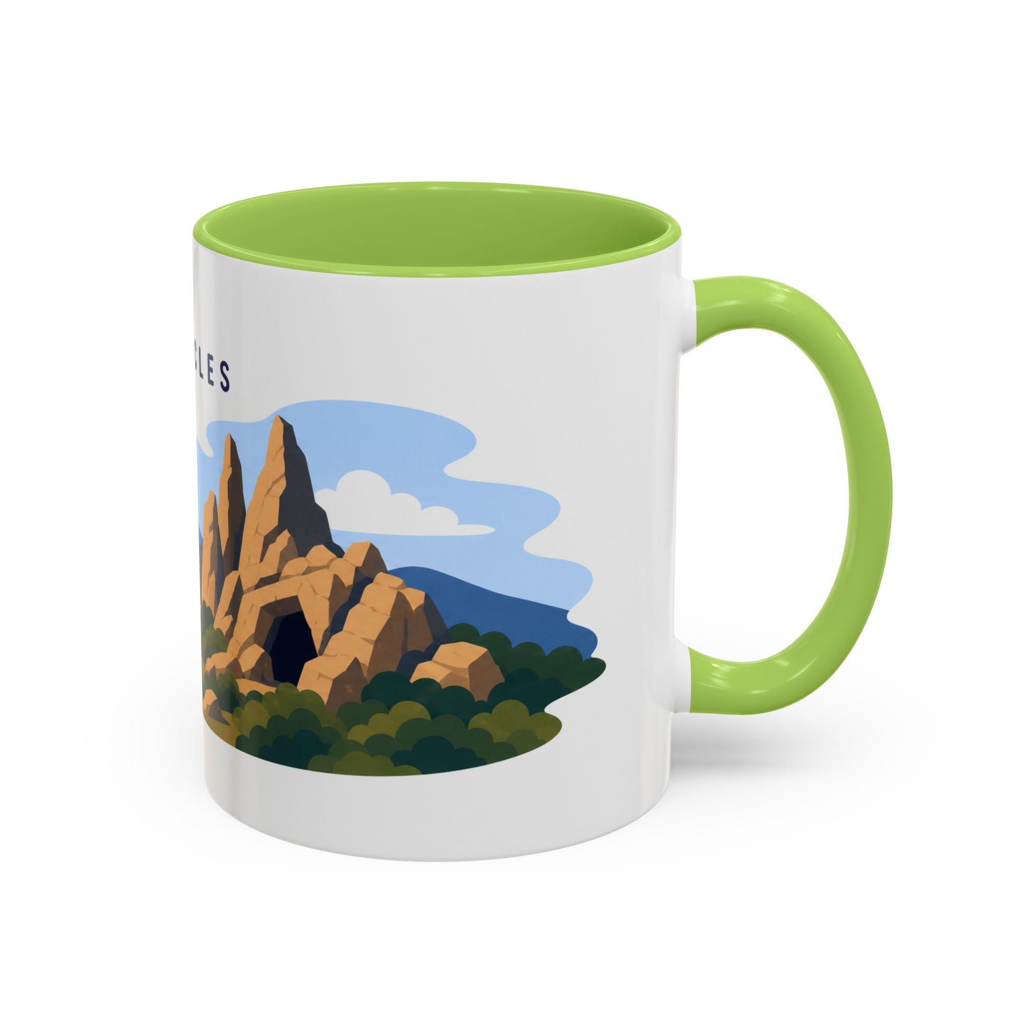 Pinnacles National Park Coffee Mug | Solid Color Block Park Souvenir | 11oz 15oz Accent Mug