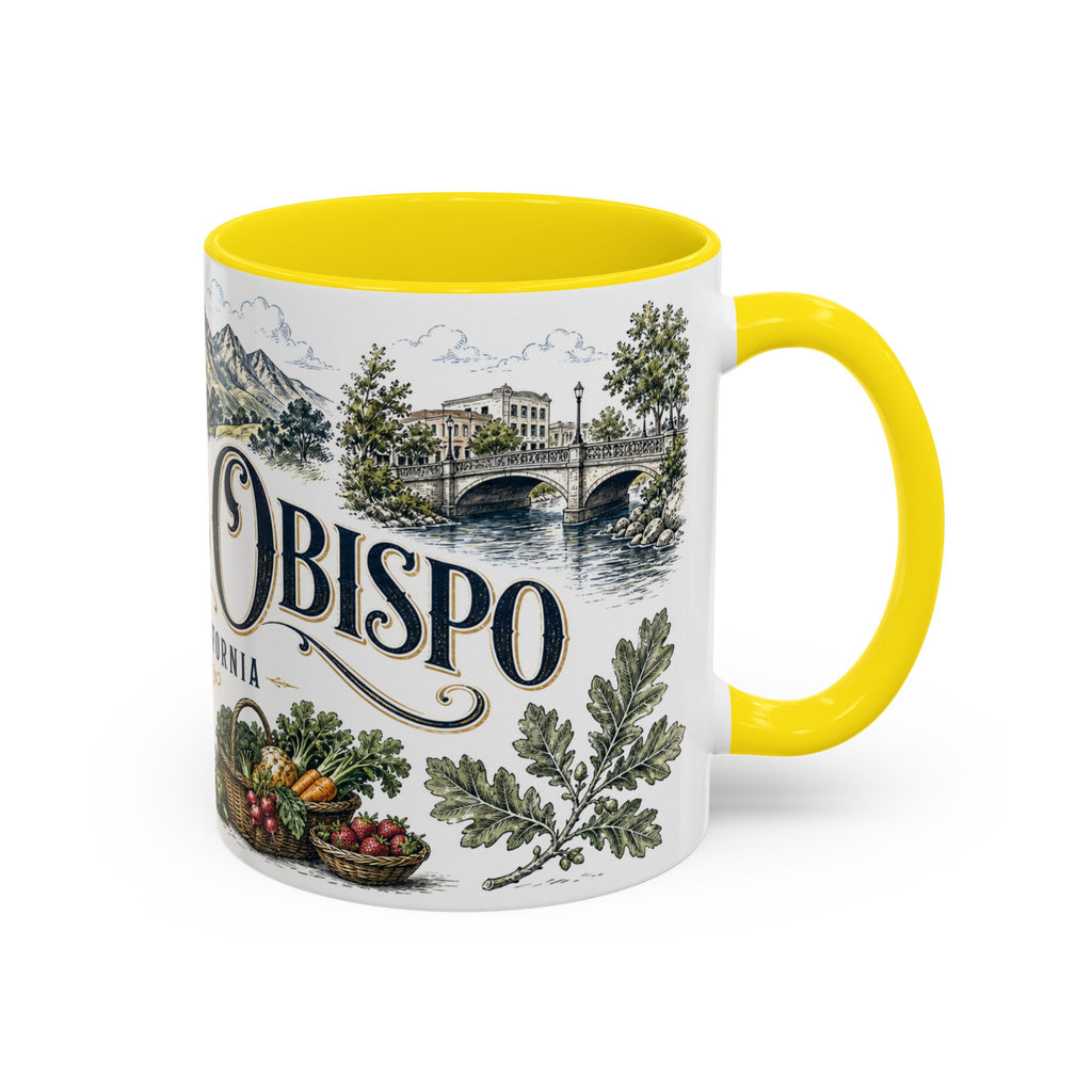 San Luis Obispo Coffee Mug | United States Travel Souvenir | Vintage Illustrated City Gift | 11 oz 15 oz Accent Mug