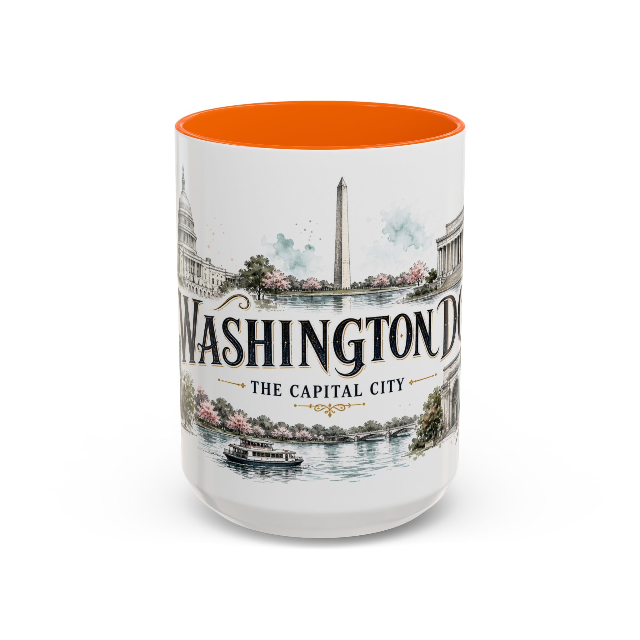Washington DC Coffee Mug | United States Travel Souvenir | Vintage Illustrated City Gift | 11 oz 15 oz Accent Mug