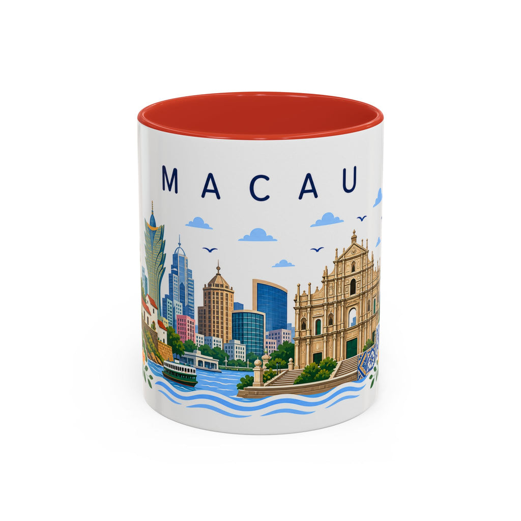 Macau Coffee Mug | Travel Souvenir Accent Mug | Place Gift Ceramic Cup 11oz 15oz