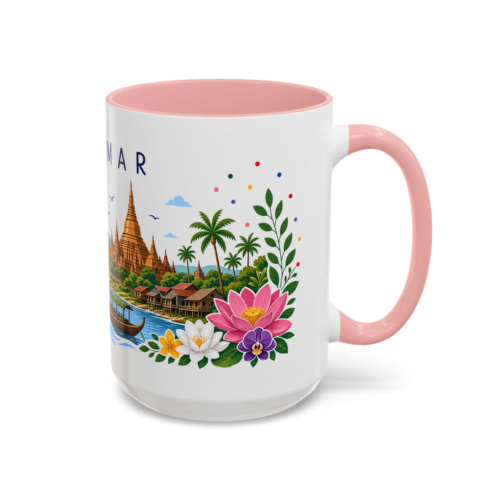 Myanmar Coffee Mug | Travel Souvenir Accent Mug | Place Gift Ceramic Cup 11oz 15oz